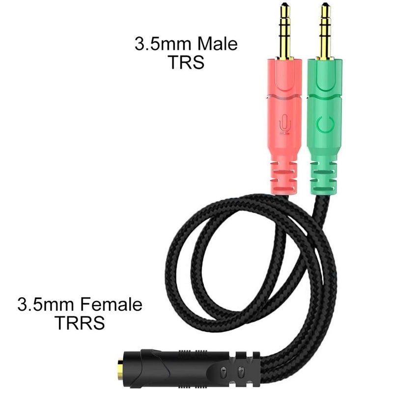 ENVEL Headset and Microphone Splitter Cable for PC Audio Jack Headphones Adapter Convertors 3.5mm Female to Dual Male for Computer Simultaneously Y Splitter - Image 2